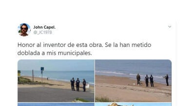 Dos policías ven a un hombre pescando y cuando acuden encuentran algo inesperado