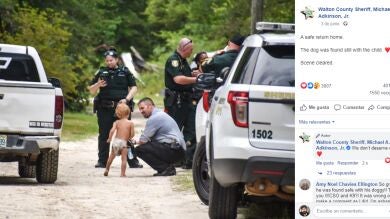 Un niño autista se pierde y es encontrado a salvo cuidado por sus dos perros