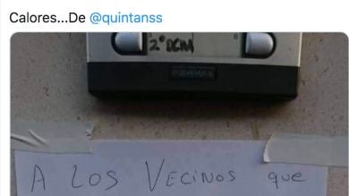Este cartel dirigido a unos vecinos fogosos y la demoledora respuesta de estos están triunfando en Twitter