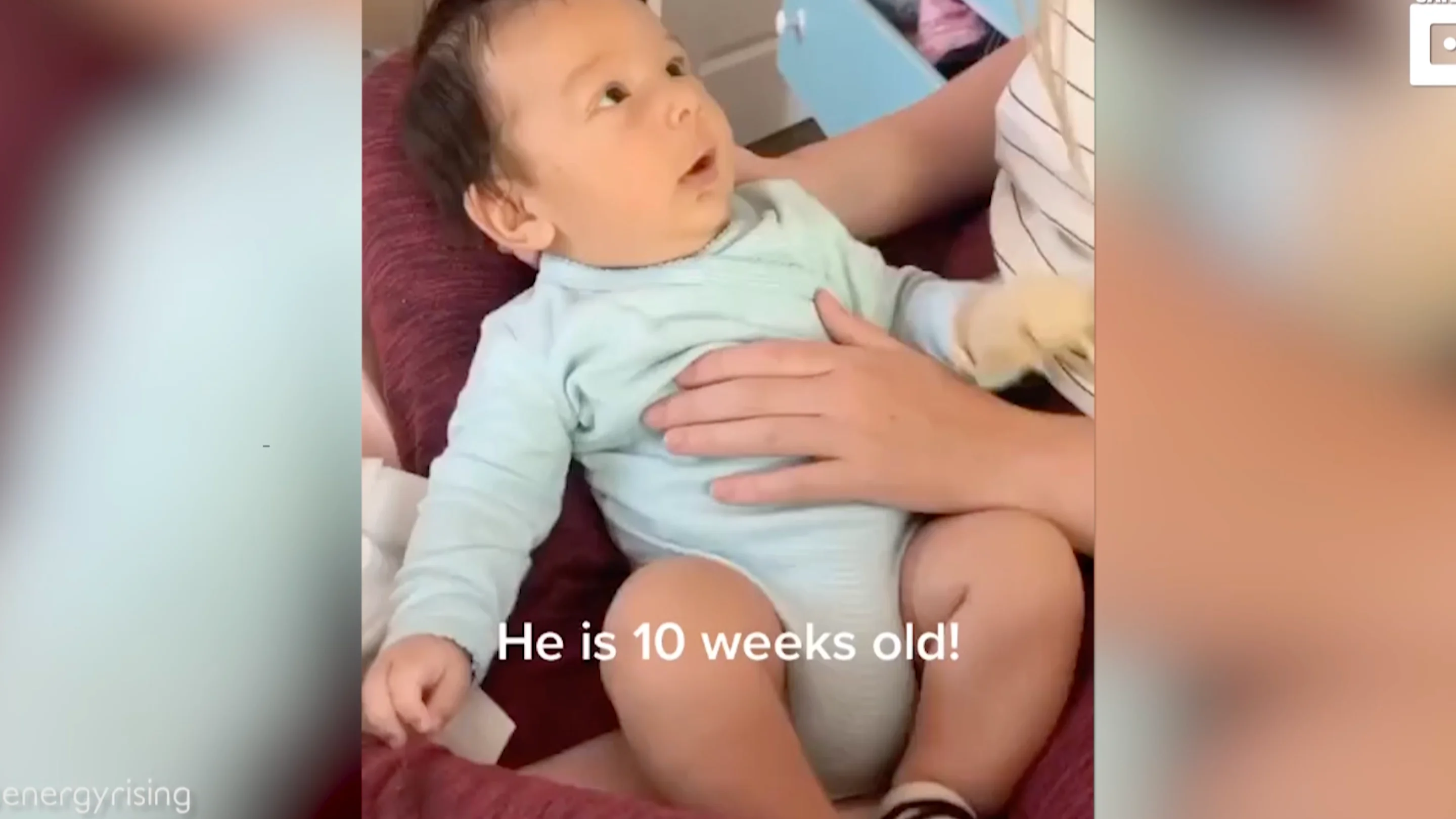 un bebé de 10 semanas dice “Te quiero” un bebé de 10 semanas dice “Te quiero”