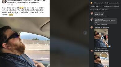 Una mujer le hace una foto a su marido durmiendo en el coche y las redes se llenan de divertidos memes 