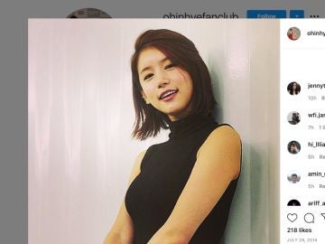 Oh In Hye en una foto de su club de fans.