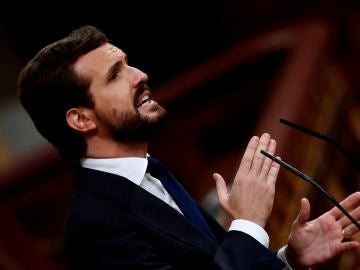 Pablo Casado durante su intervención en el Congreso