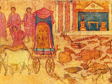 El robo del arca por los filisteos. Museo Nacional de Damasco.