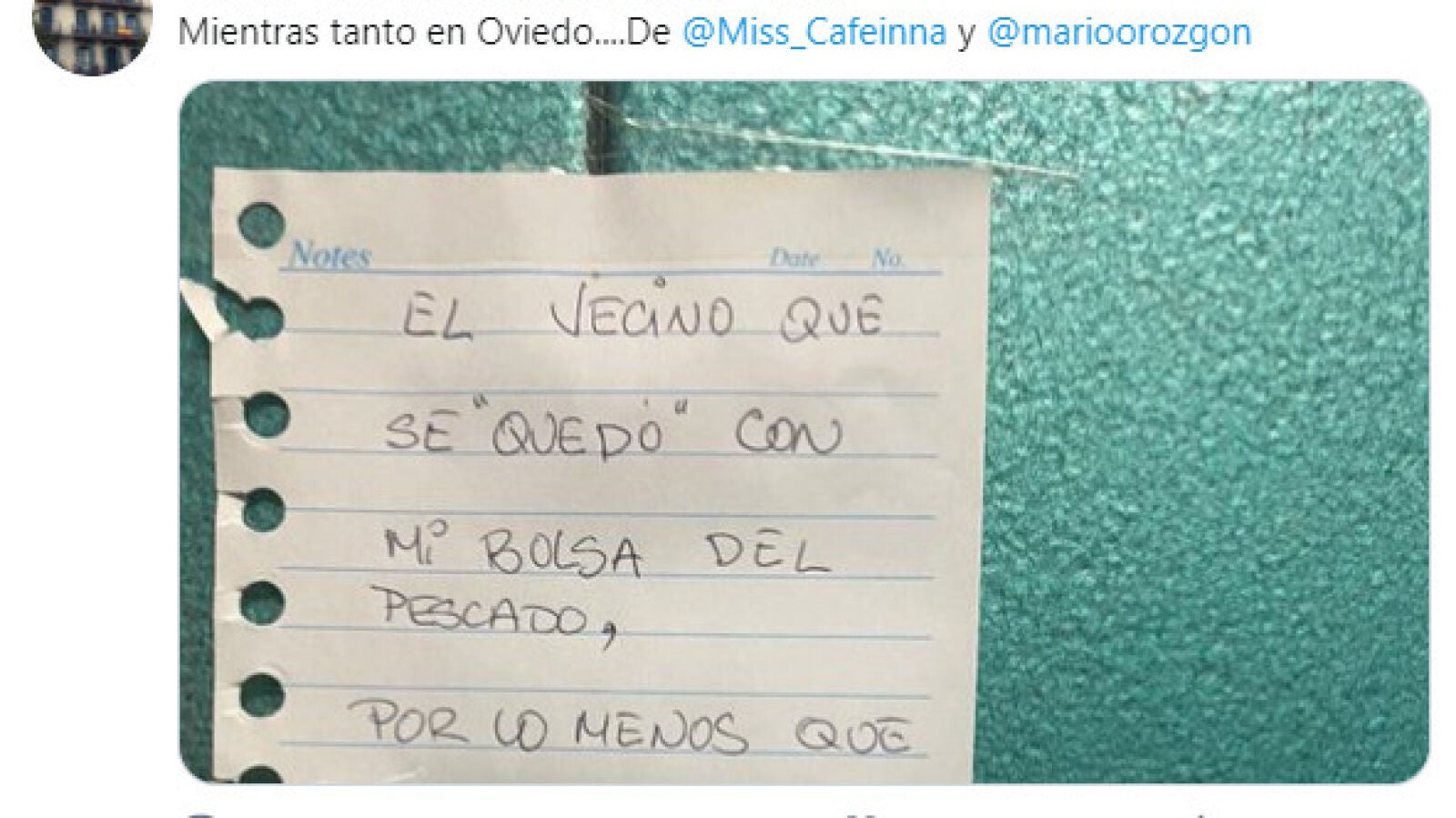Deja una nota en el portal quejándose de que le habían robado y recibe la respuesta más indignante
