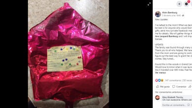 Encuentra un globo que fue lanzado a 1000 kilómetros con una carta a Papa Noel y decide cumplir sus deseos