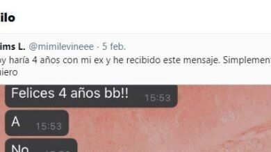 Comparte el WhatsApp que le ha mandado su exnovio y arrasa en Twitter