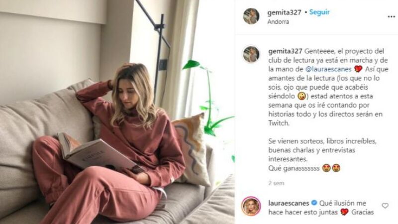 Gemma Gallardo funda un club de lectura en Twitch junto a Laura Escanes
