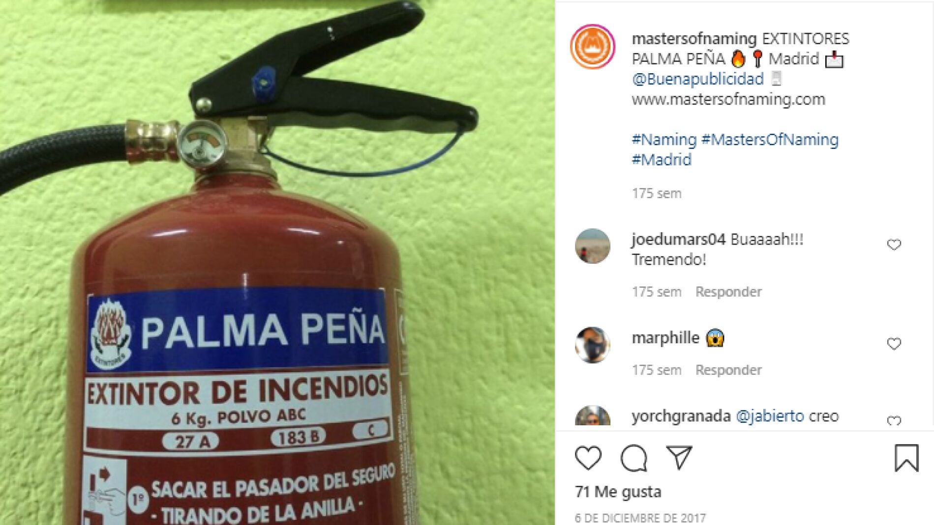 Instagram de @mastersofnaming