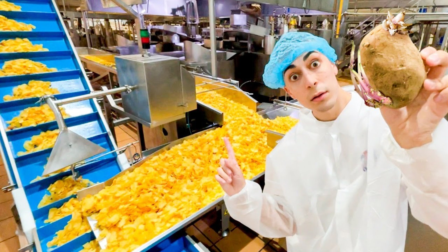 Nil supervisando sus patatas fritas