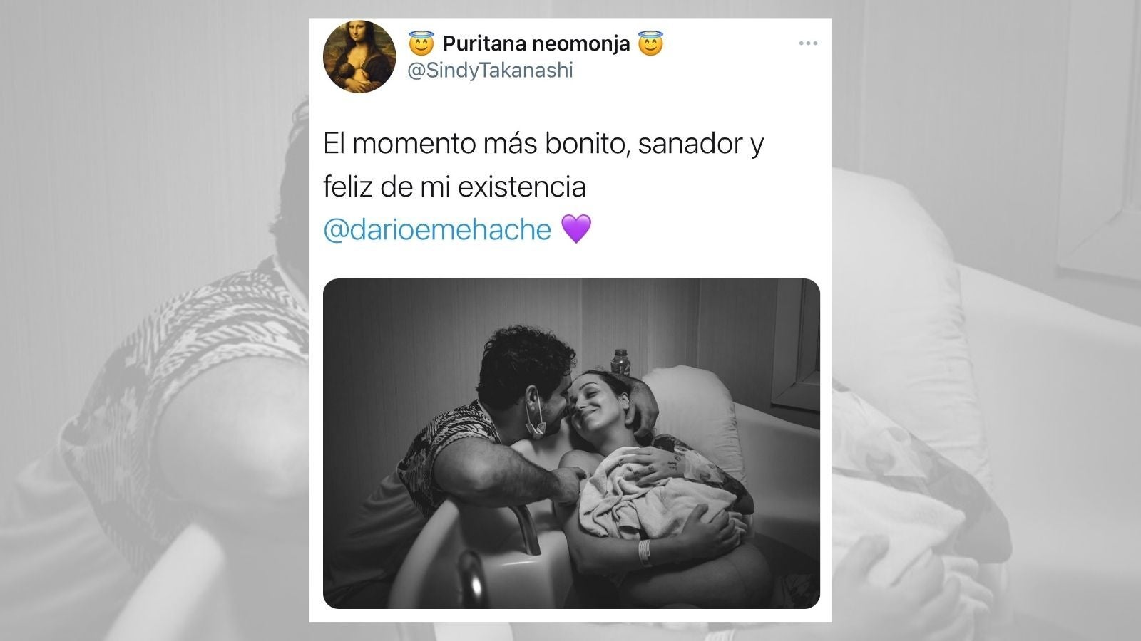 Sindy Takanashi da a luz y cumple su sueño de parir: “En la bañera y sin epidural”