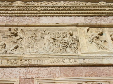 Bernardino de Siena organizando la hoguera de las vanidades
