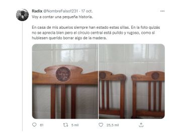 La incre&iacute;ble historia detr&aacute;s de los c&iacute;rculos en las sillas de sus abuelos que est&aacute; conmocionando a Twitter