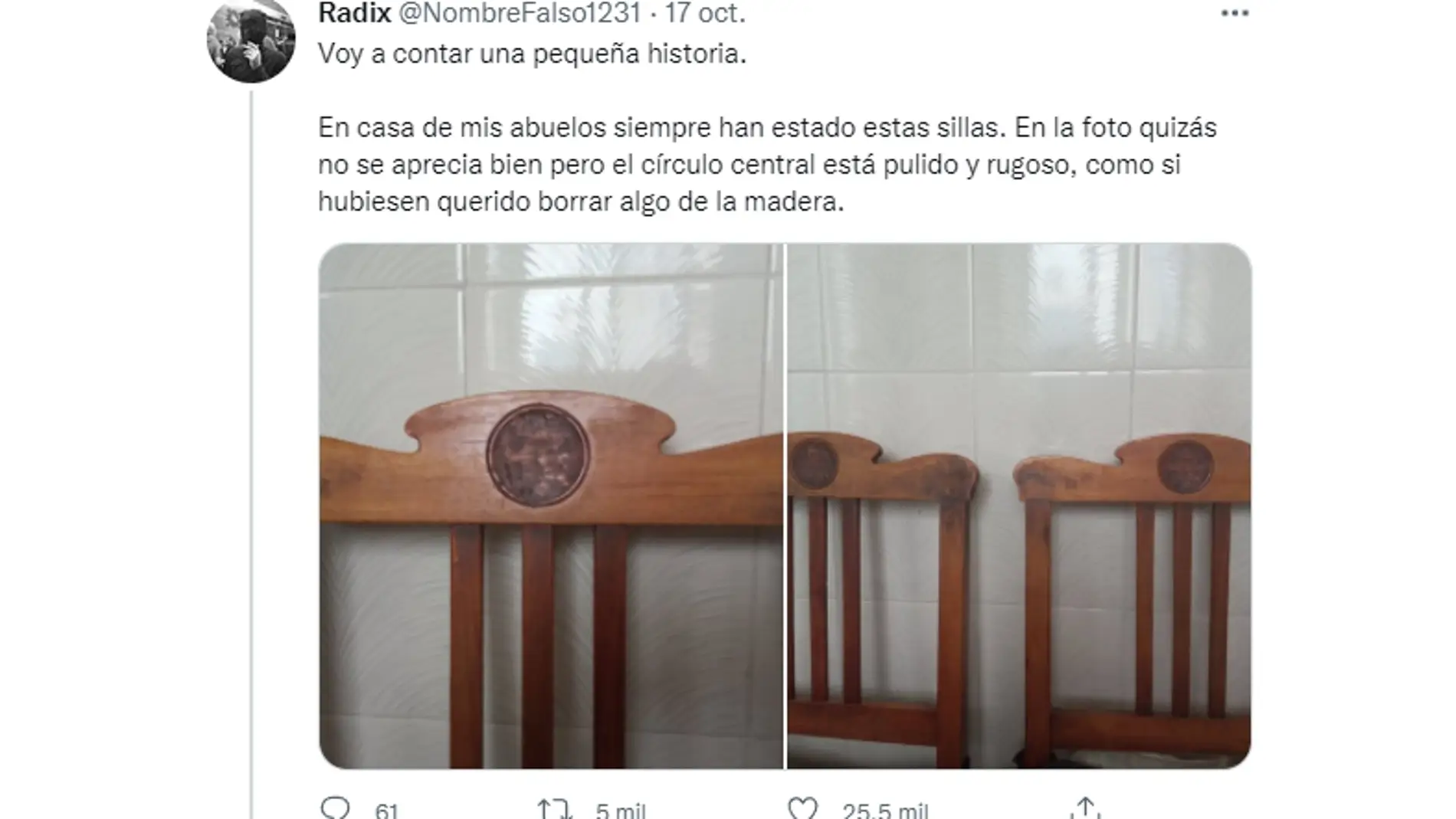 La increíble historia detrás de los círculos en las sillas de sus abuelos que está conmocionando a Twitter