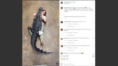 El irresponsable vídeo de la cuidadora de un zoológico abrazando a un cocodrilo
