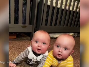 Dos bebés gemelos se niegan a dormir separados