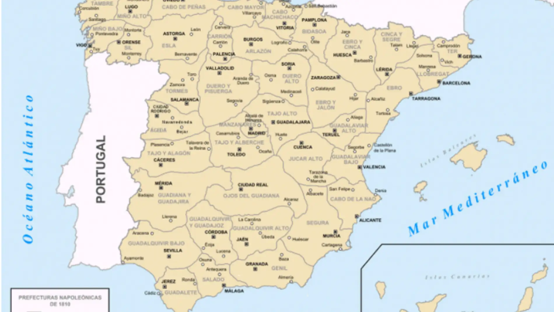 El mapa provincial que Napoleón quería para España en 1810