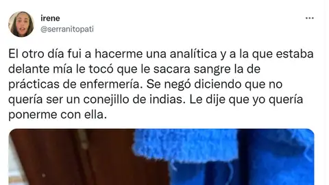 Una joven cuenta lo que le paso al ir a hacerse una analítica con una estudiante de enfermería Una joven cuenta lo que le paso al ir a hacerse una analítica con una estudiante de enfermería