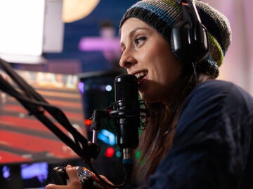 Una streamer en plena faena