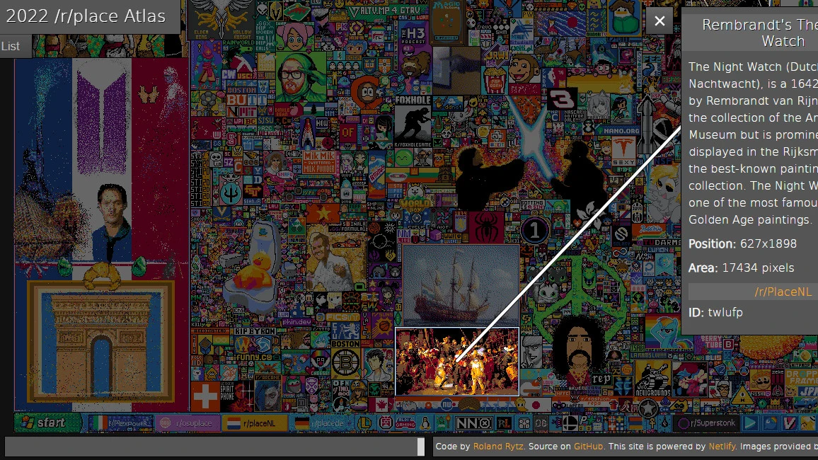 Atlas del Reddit Place 2022 Atlas del Reddit Place 2022