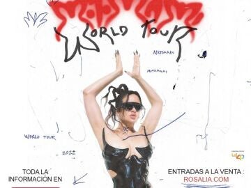 Cartel promocional del Motomami World Tour de Rosal&iacute;a