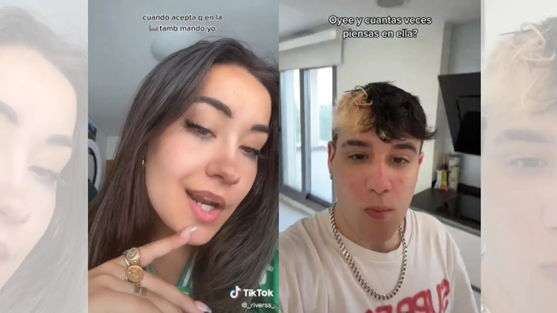 Marina Rivers y JCorko en sus respectivas cuentas de TikTok.