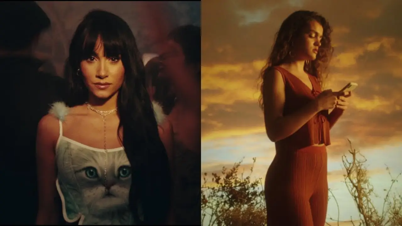 Aitana y Amaia en dos de sus videoclips.