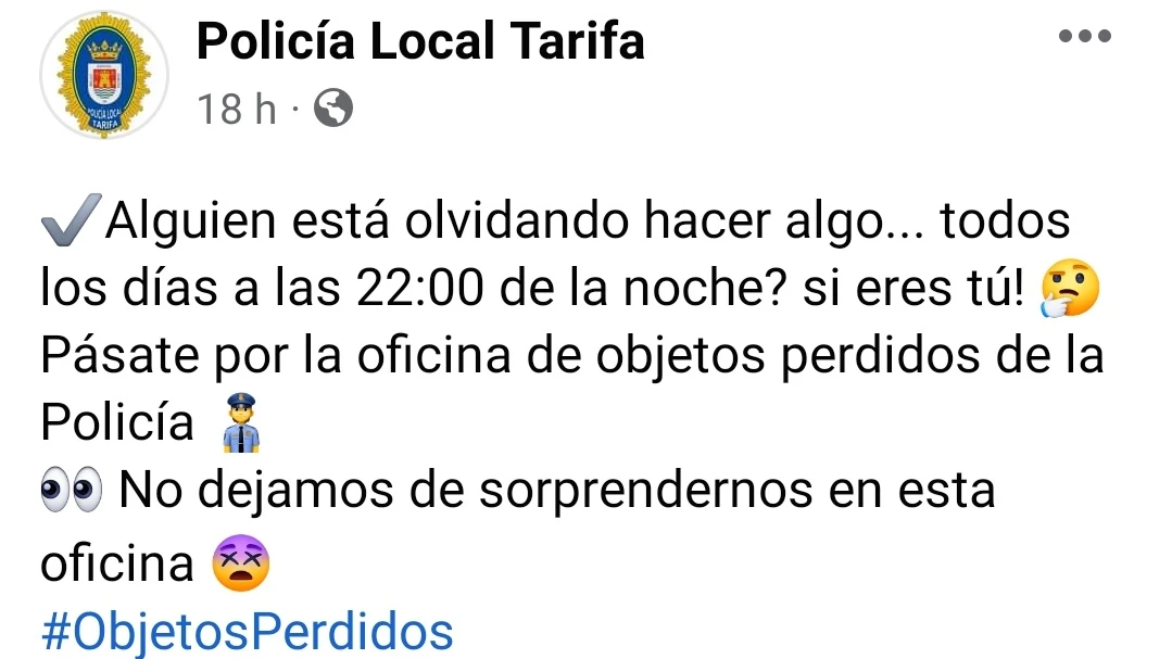 Polic&iacute;a mensaje