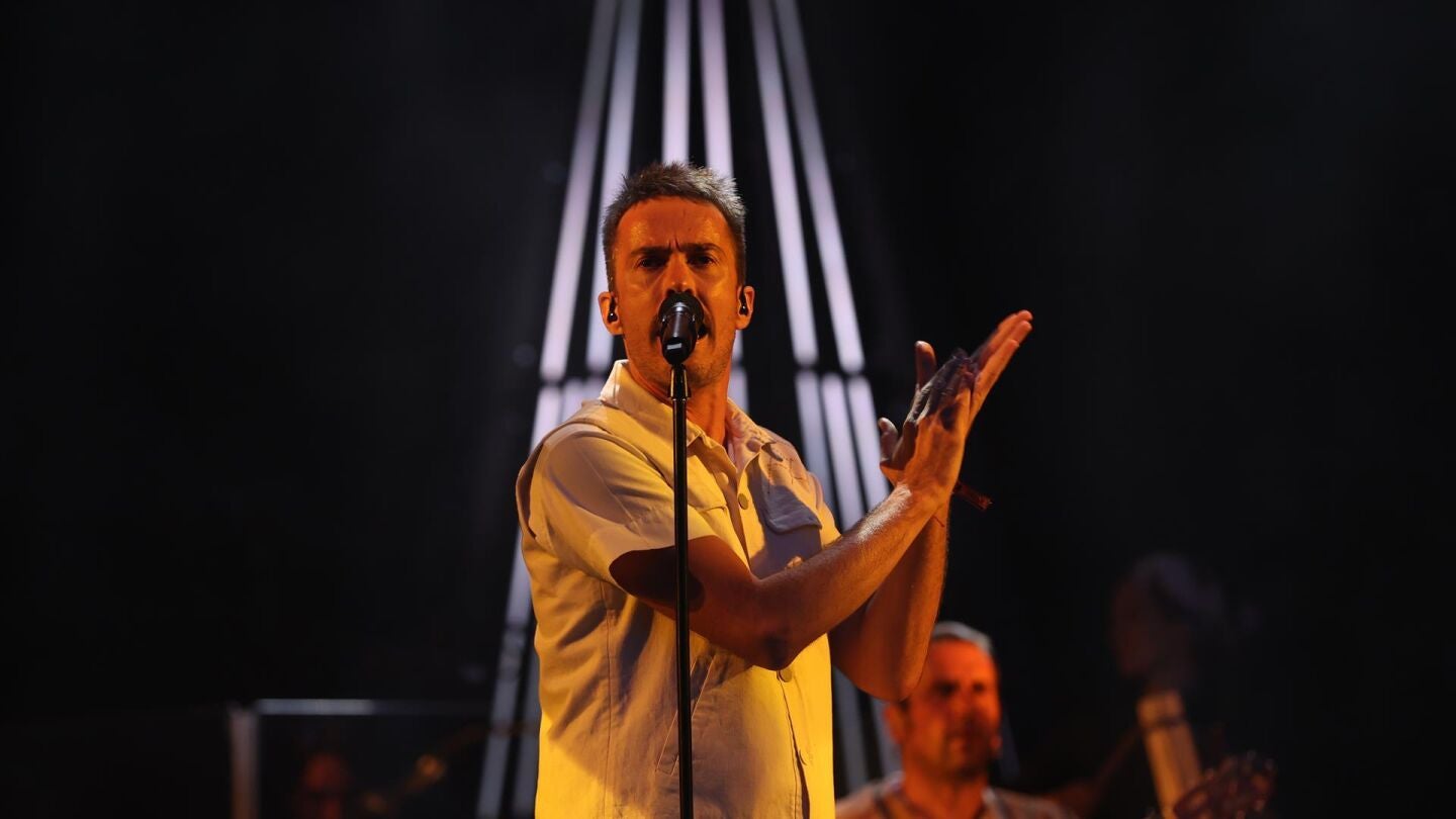 Pucho durante el concierto en el Wanda Metropolitano