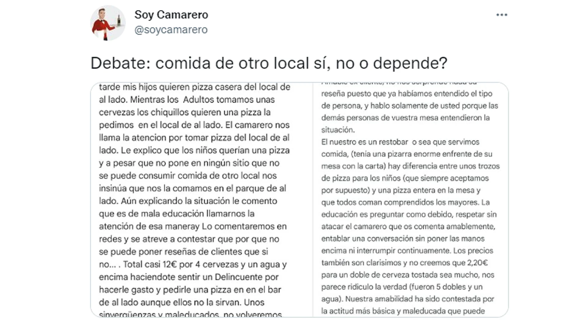 La rese&ntilde;a sobre llevar comida de diferentes lugares que ha incendiado las redes