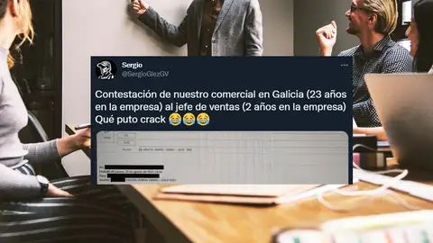 La increíble respuesta que da un comercial a su jefe de ventas por no entender lo que le ha puesto y que está dando la vuelta en las redes sociales La increíble respuesta que da un comercial a su jefe de ventas por no entender lo que le ha puesto y que está dando la vuelta en las redes sociales