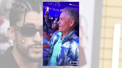 Un chico va con su padre al concierto de Bad Bunny y su reacción llega a los 5 millones de likes