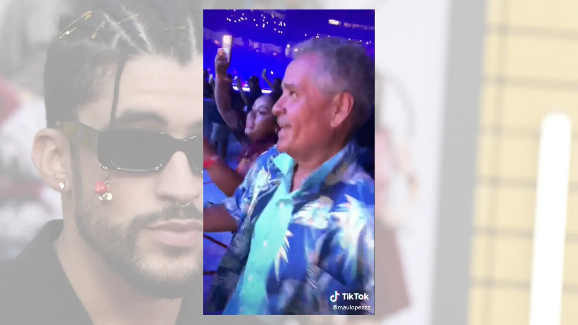 Un chico va con su padre al concierto de Bad Bunny