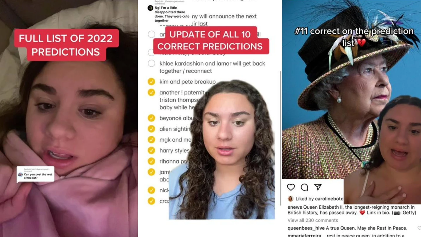 La TikToker adivina que ha acertado 11 de 22 predicciones sobre famosos que hizo para este 2022 La TikToker adivina que ha acertado 11 de 22 predicciones sobre famosos que hizo para este 2022