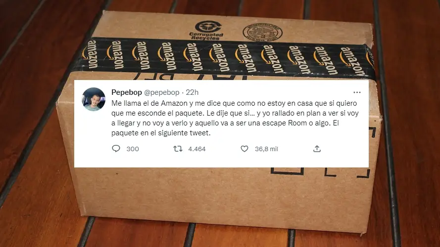 El repartidor de Amazon le esconde el paquete