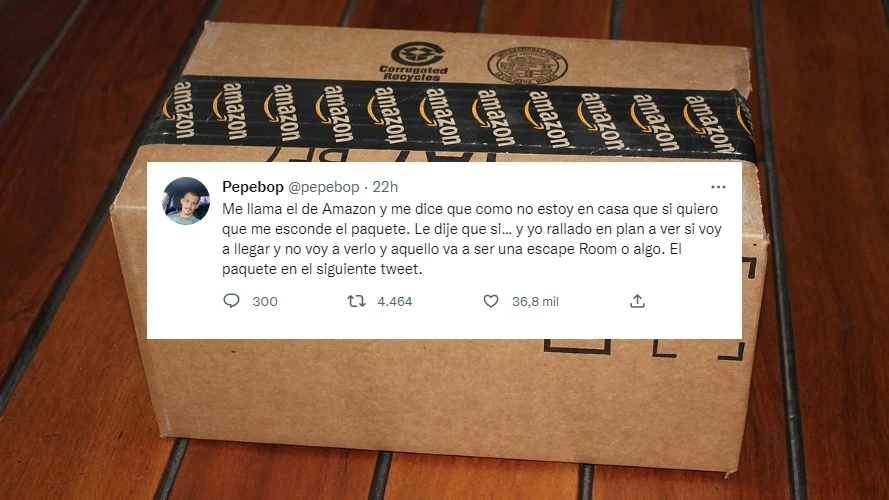 El repartidor de Amazon le esconde el paquete El repartidor de Amazon le esconde el paquete