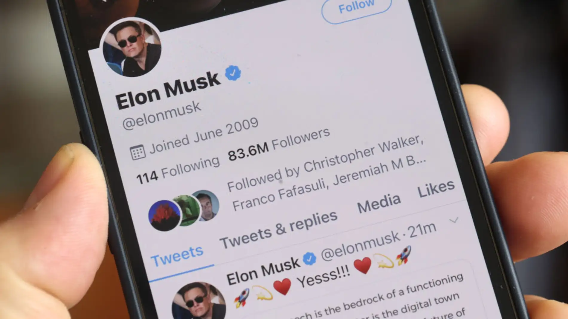 Perfil de Twitter de Elon Musk