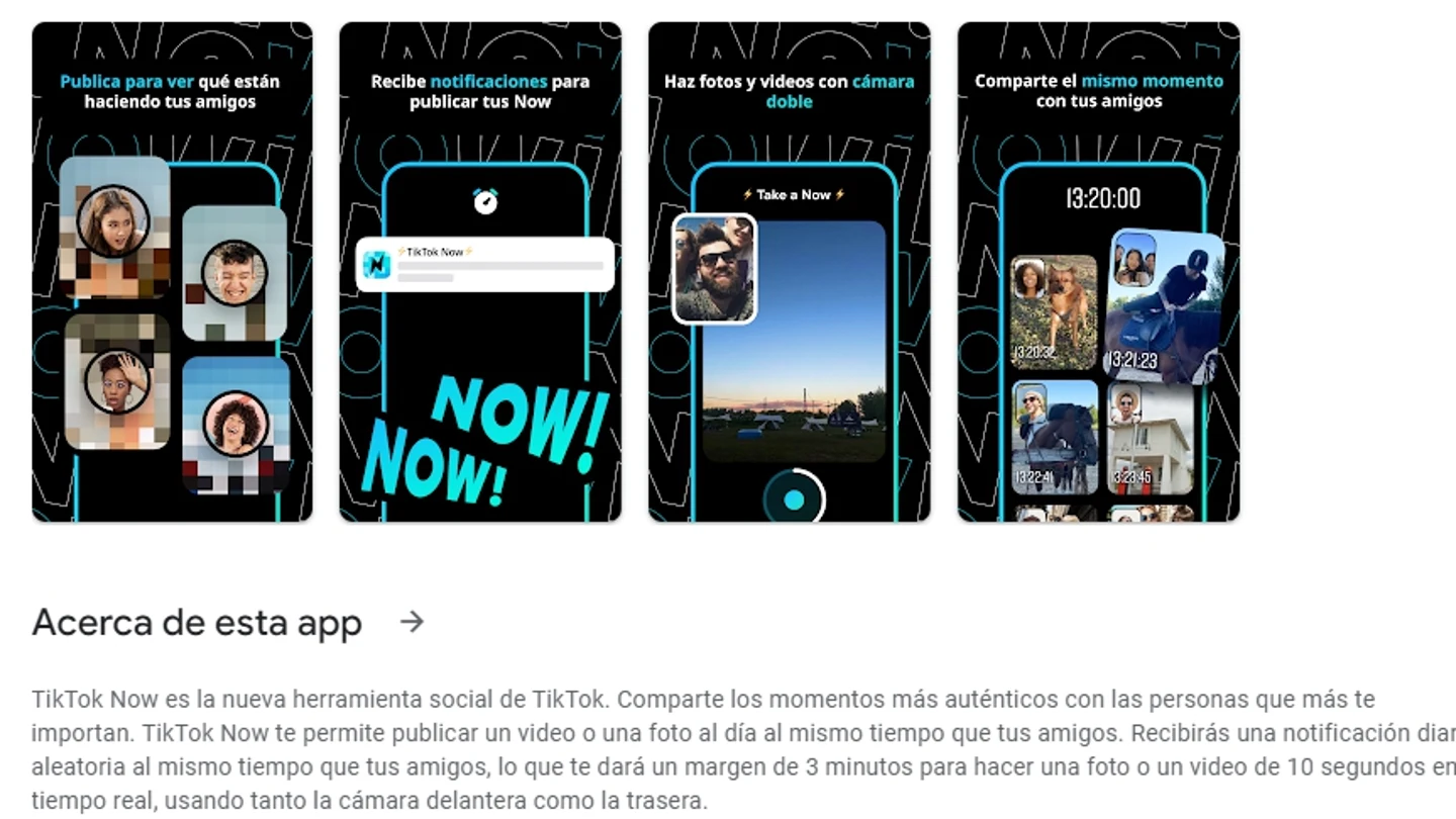 Aplicación TikTok Now Aplicación TikTok Now