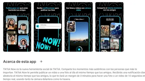 Aplicación TikTok Now Aplicación TikTok Now