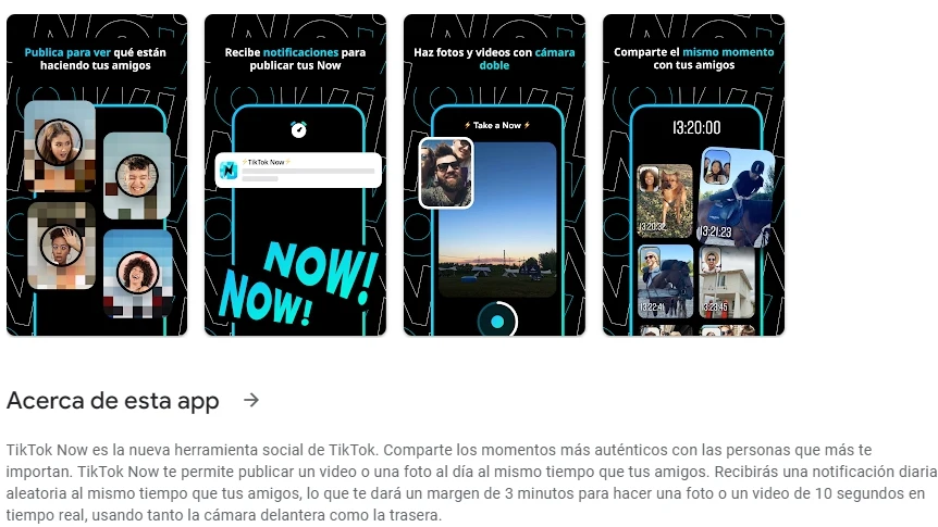 Aplicaci&oacute;n TikTok Now