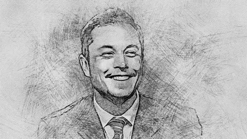Retrato de Elon Musk Retrato de Elon Musk