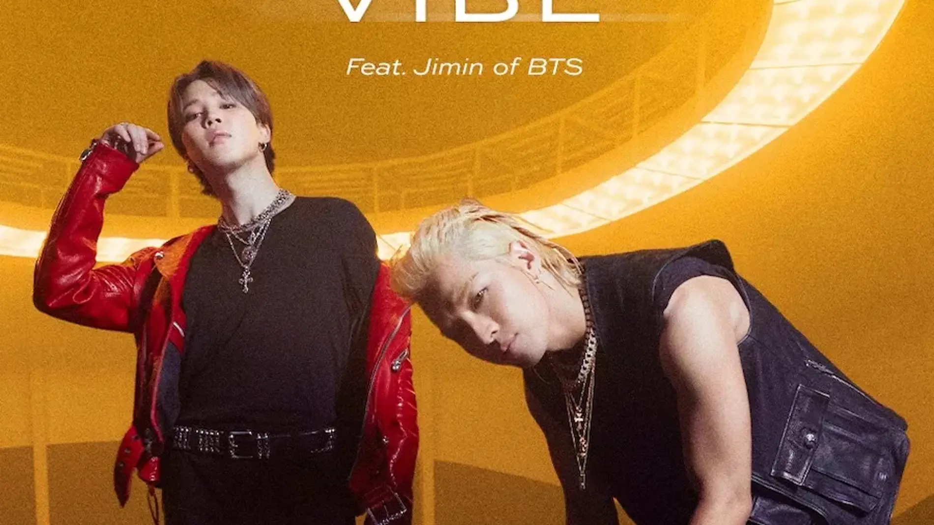 Jimin y Taeyang en los materiales promocionales de 'Vibe'.