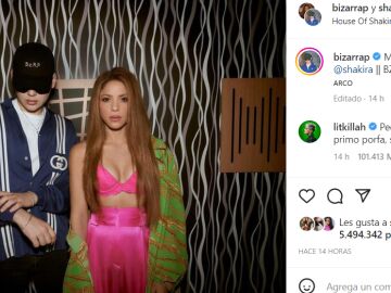 Bizarrap y Shakira en su post de Instagram.