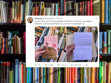 Estaba buscando libros en el rastro cuando se encuentra una sorprendente nota