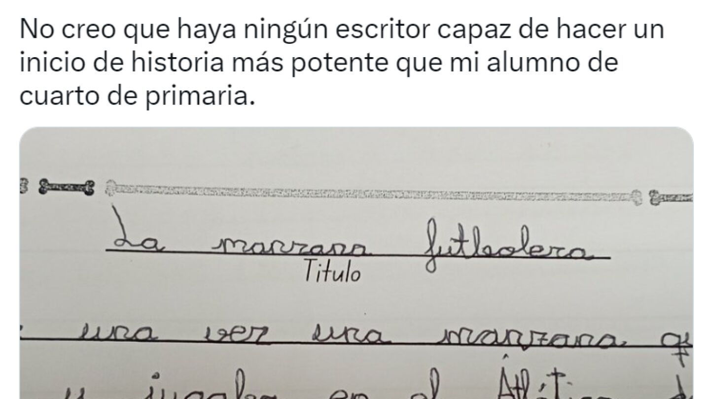 Fragmento de la redacci&oacute;n viral de un alumno de primaria