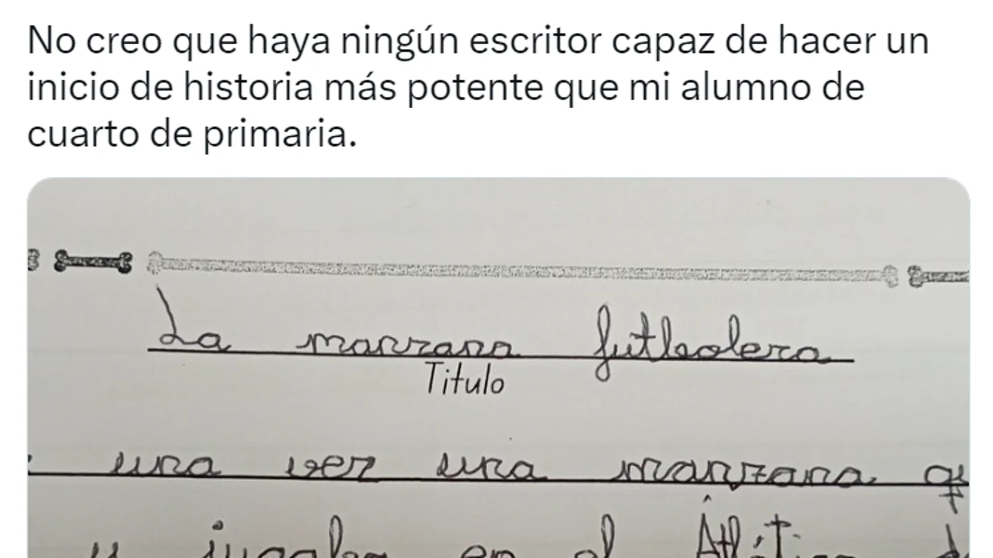 Fragmento de la redacción viral de un alumno de primaria Fragmento de la redacción viral de un alumno de primaria