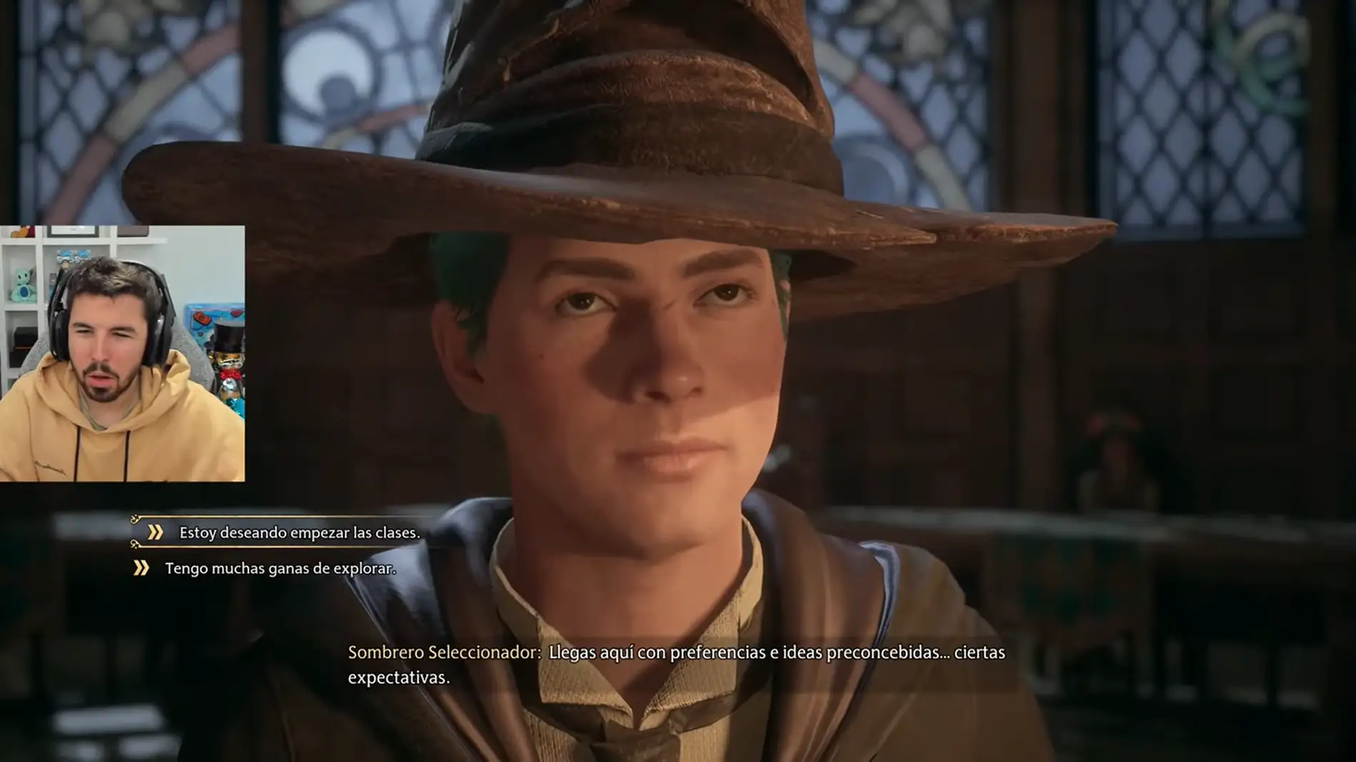 Willyrex jugando a Hogwarts Legacy.