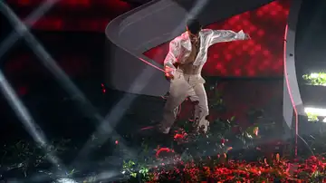 El cantante italiano Blanco destroza el escenario en el Festival de Sanremo