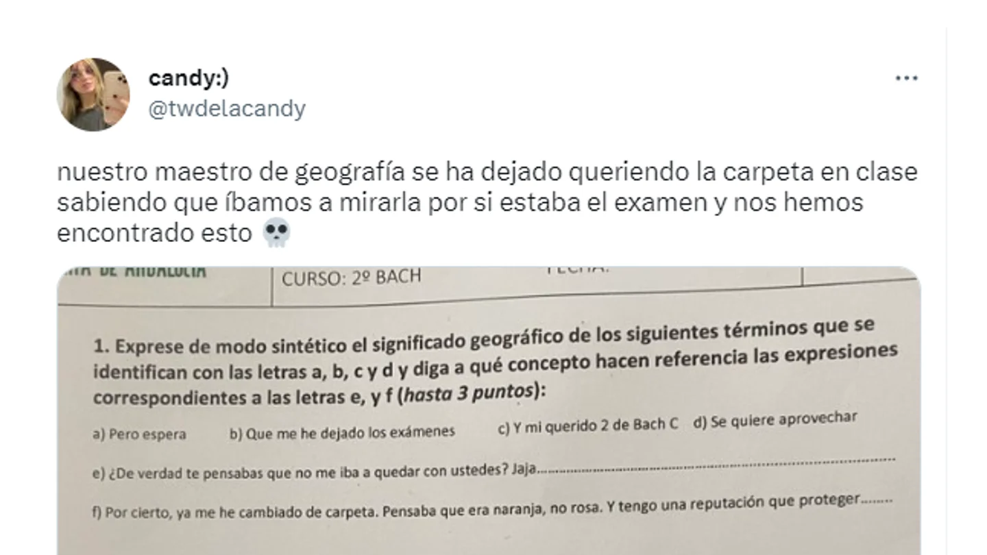 Un profesor engaña a sus alumnos filtrando un examen falso y pasa la siguiente Un profesor engaña a sus alumnos filtrando un examen falso y pasa la siguiente