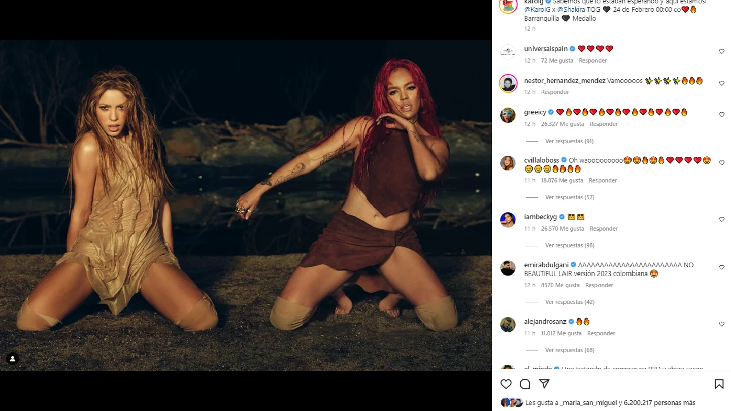 Shakira y Karol G anuncian el lanzamiento de 'TQG' Shakira y Karol G anuncian el lanzamiento de 'TQG'